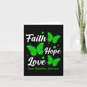 Cartão Faith Hope ama Deficiência cerebral Manteiga
