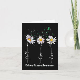 Cartão Faith Hope ama Doença Renal Sensibilização Flor Gi