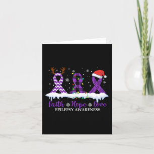 Cartão Faith Hope ama Epilepsia Consciência Natal Ribbo
