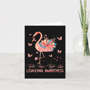 Cartão Faith Hope ama Leucemia Amarela Rosa Flamingo Awar