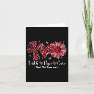 Cartão Faith Hope Cure Sunflower Leopardo Sangue Clot