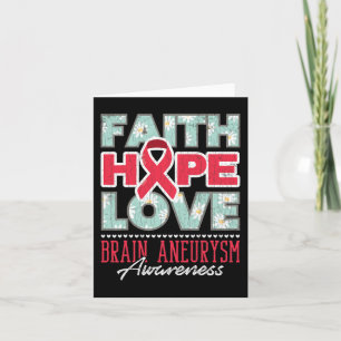Cartão Faith Hope Love Brain Aneurysm Apoio à Consciência