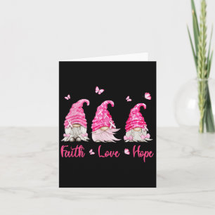 Cartão Faith Hope Love Gnomo Conscientização do Câncer de