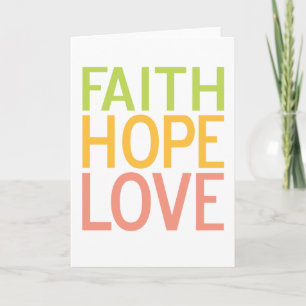 Cartão Faith Hope Love Greeting Card simples Design