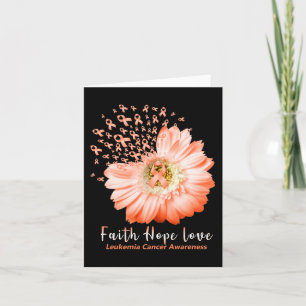 Cartão Faith Hope Love Leukemia Consciência Laranja Fita