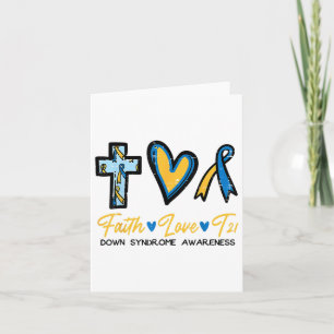 Cartão Faith Love Down Síndrome de Consciência Homens Cri