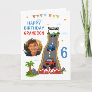 Cartão Faixa de Caminhão Monstro Feliz Aniversário Neto F