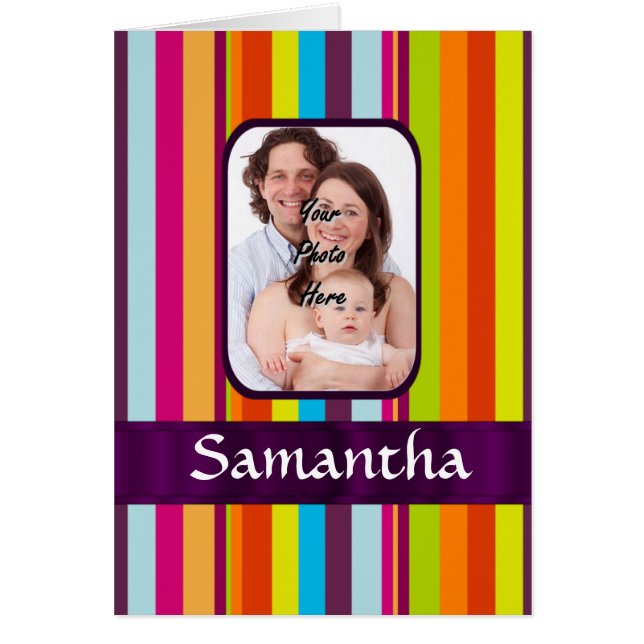 Cartão Faixa de doces multicolorida (Frente)