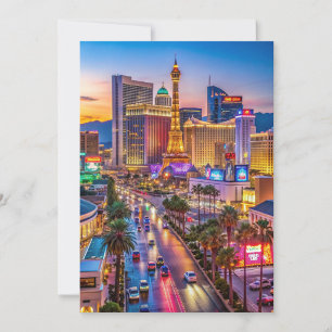 Cartão “Faixa de Las Vegas Vibrante ao Pôr do Sol”