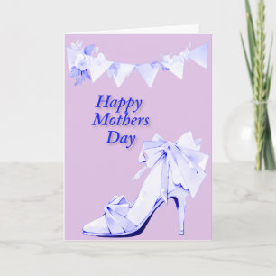 Cartão Faixa e Sapato em Rosa e Azul