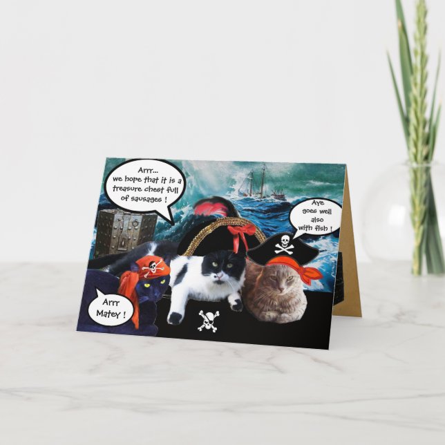 CARTÃO FALANDO EM GATOS PIRATOS, MAPAS DE TRATAMENTO DE P (Frente)