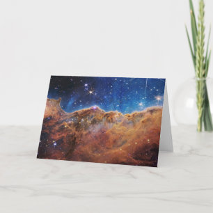 Cartão Falésias Cósmicas na Nebulosa Carina James Webb