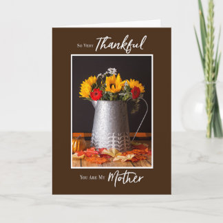 Cartão Fall Flowers Autumn Leaves Thanksgiving Mother