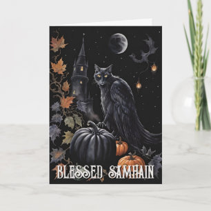 Cartão Fall Forest Abençoada Samhain Night Pagan Griffin