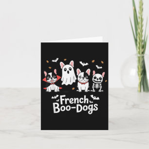 Cartão Fall French Bulldog Halloween French Boo Dogs Funn