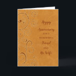 Cartão Fall Friend e o Aniversário do Marido<br><div class="desc">Feliz cartão de aniversário de casamento para a amiga e seu marido com o padrão das folhas do outono,  e verso sincero.</div>