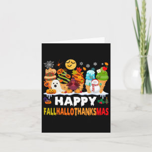 Cartão Fall Halloween Ação de Graças Feliz Hallot