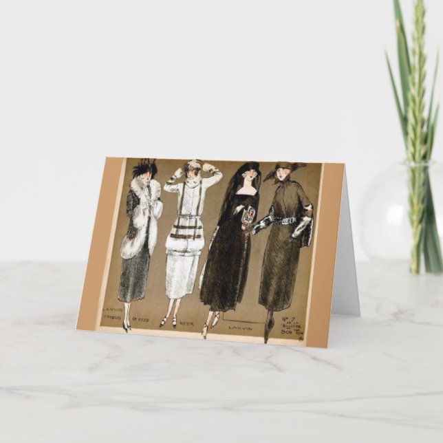 Cartão Fall Haute Couture 1920s illustration (Frente)