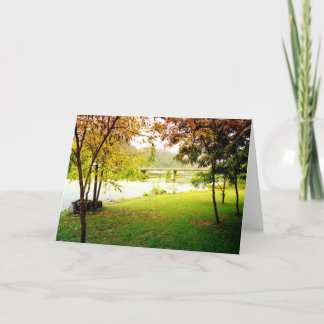 Cartão Fall Scene in Marshall, NC Greeting Card