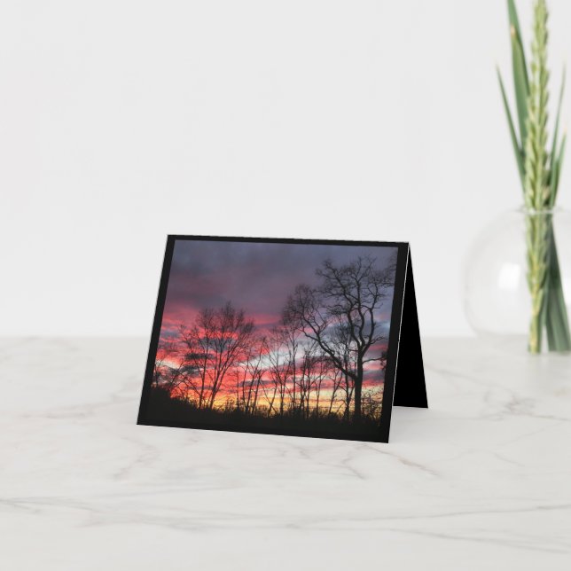 Cartão Fall, solstice, sunset, colorful, greeting card (Frente)