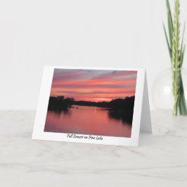 Cartão Fall Sunset no Lago Pine