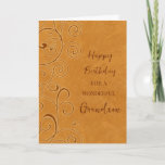 Cartão Fall Swirls Grandson Birthday<br><div class="desc">Cartão de aniversário para neto com aniversário de outono com design de espiral laranja e verso pensativo.</div>