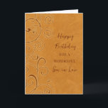 Cartão Fall Swirls Son in Law Aniversário<br><div class="desc">Cartão de aniversário para um filho na lei com um aniversário de outono com design de espirais laranja e verso pensativo.</div>