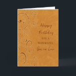Cartão Fall Swirls Son in Law Aniversário<br><div class="desc">Cartão de aniversário para um filho na lei com um aniversário de outono com design de espirais laranja e verso pensativo.</div>