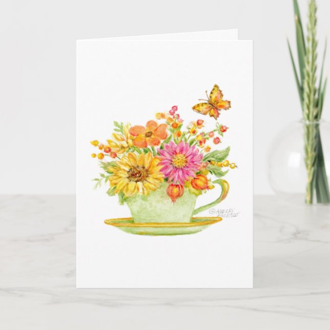 Cartão Fall Teacup Blank Card Any Occasion (Frente)
