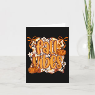 Cartão Fall Vibes Coquette Arco Pumpkin Ação de Graças Au
