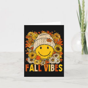 Cartão Fall Vibes Floral Ação de Graças Folhas de outono