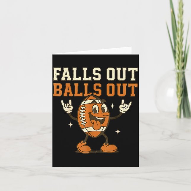 Cartão Falls Out Out Touchdown Football Game Day Boys Gir (Frente)