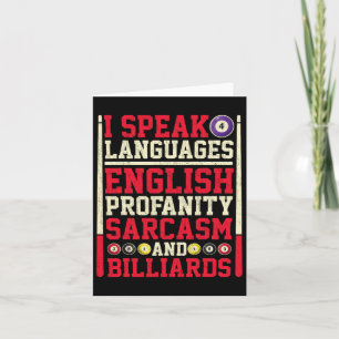 Cartão Falo 4 idiomas Profanação Sarcasmo E Billiard