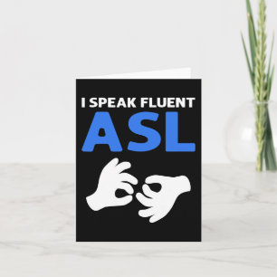 Cartão Falo Fluent ASL. Sinal de Mão - Sinal de ASL - Sur