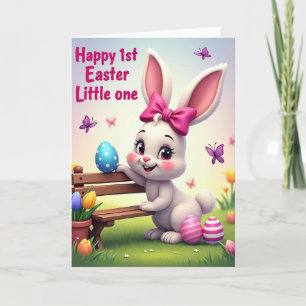 Cartão Falso Dourado Fuchsia Rabbit Springtime