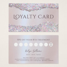 Cartão falso iridescente de fidelidade à folha de