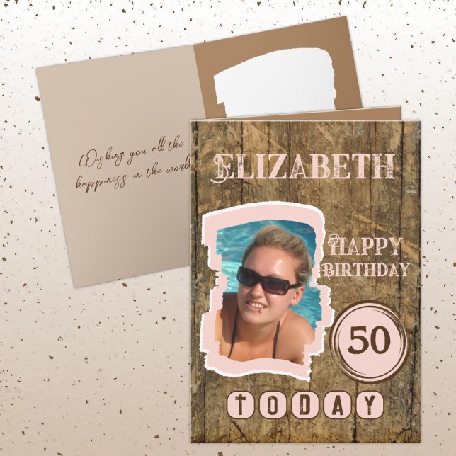 Cartão Falso russo madeira castanho rosa 50 anos (Criador carregado)