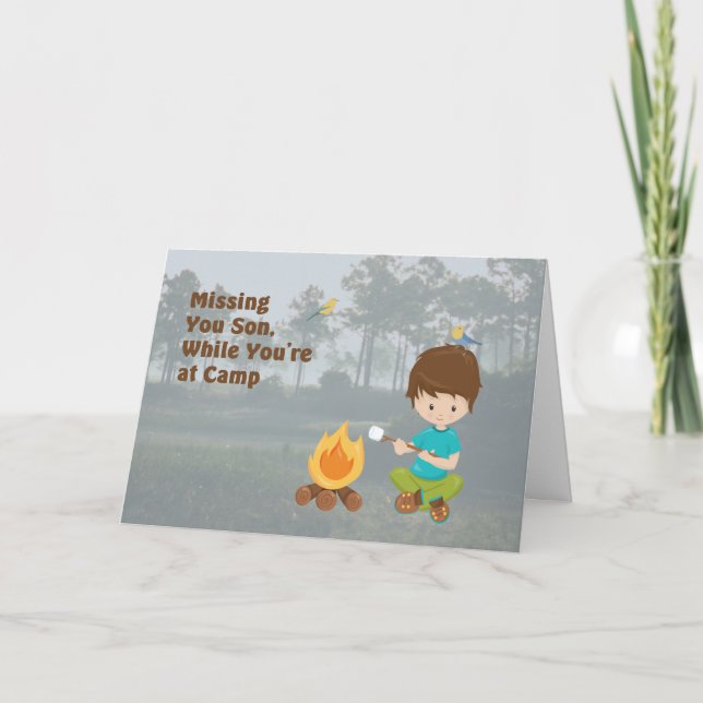 Cartão Falta do seu filho enquanto está no acampamento de (Frente)