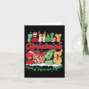 Cartão Família 2025 Papais noeis da Equipe de Natal Elf S