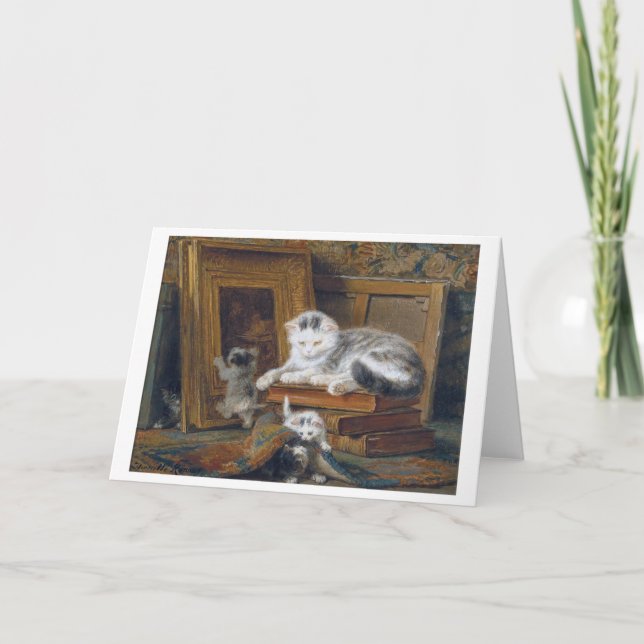 Cartão Família Cat, Henriette Ronner-Knip (Frente)