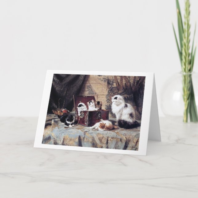 Cartão Família Cat, Henriette Ronner-Knip (Frente)