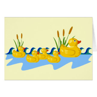 Cartão Família de borracha do pato