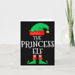 Cartão Família de Elfo Divertida Princesa de Natal Suéter