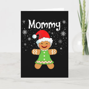 Cartão Família de Pão de Mel Mamãe Combinando Natal Mulhe