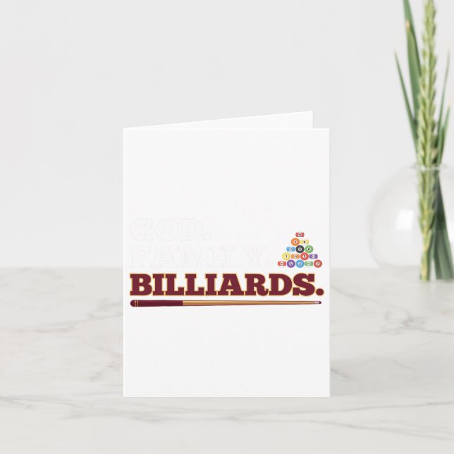 Cartão Família Deus E Bilhar Atirando Piscina (Frente)