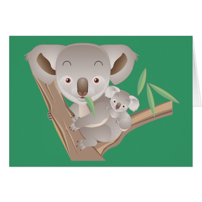 Cartão Família do Koala (Frente Horizontal)