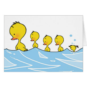 Cartão Família do pato da natação