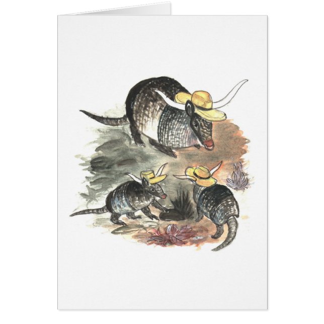 Cartão Família do tatu do vaqueiro (Frente)