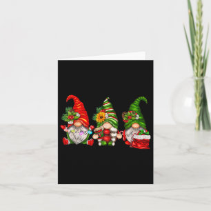 Cartão Família dos Gnomos de Natal Bonitos a Corresponder