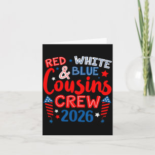 Cartão Família Fofa 4 De Julho Vermelho Branco E Azul Pri